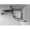 Mexen Rio shower cabin semicircular 80 x 80 cm, stripes, black + Rio tray, white - 863-080-080-70-20-4710
