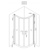 Mexen Rio semi-circular shower cabin 90 x 90 cm, black stripes, black + Rio tray, white - 863-090-090-70-20-4710