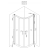 Mexen Rio shower cabin semicircular 90 x 90 cm, stripes, black + Rio shower tray, white - 863-090-090-70-20-4710