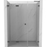 Mexen Lunar-F L left folding shower door 130 cm, transparent, brushed gun gray - 836SL-130-050-66-00-L