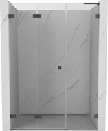 Mexen Lunar-F L left folding shower door 130 cm, transparent, brushed gun gray - 836SL-130-050-66-00-L
