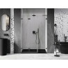 Mexen Lunar-F L left folding shower door 130 cm, transparent, brushed gun gray - 836SL-130-050-66-00-L