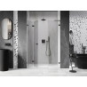 Mexen Lunar-F L left folding shower door 130 cm, transparent, brushed gun gray - 836SL-130-050-66-00-L