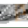 Mexen Rio shower cabin semicircular 90 x 90 cm, stripes, black + Rio shower tray, white - 863-090-090-70-20-4710