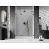 Mexen Lunar-F L left folding shower door 130 cm, transparent, brushed gun gray - 836SL-130-050-66-00-L