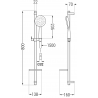 Mexen DQ67 sliding shower set, Chrome - 785674581-00