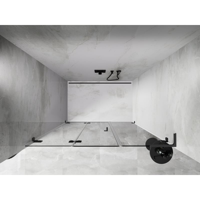 Mexen Lunar-F L folding shower door left 140 cm, transparent, brushed gun gray - 836SL-140-050-66-00-L