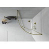 Mexen Rio semi-circular shower cabin 90 x 90 cm, transparent, gold + Flat shower tray, white - 863-090-090-50-00-4110G