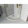 Mexen Rio semi-circular shower cabin 90 x 90 cm, transparent, gold + Flat shower tray, white - 863-090-090-50-00-4110G