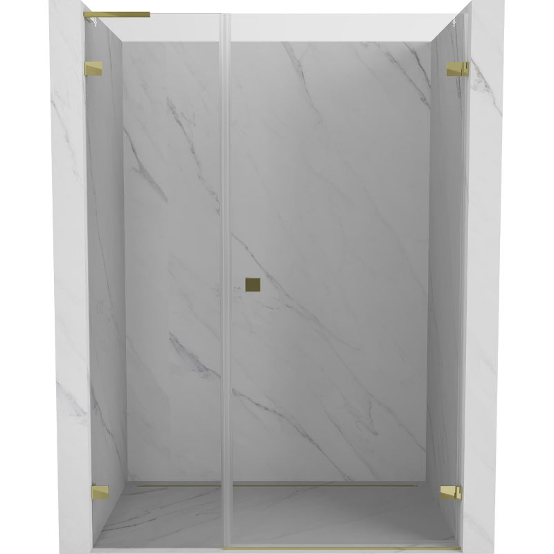 Mexen Lunar-B L 130cm Right Hinged Shower Door, Transparent, Gold - 832SL-130-050-50-00-P