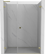 Mexen Lunar-B L 130cm Right Hinged Shower Door, Transparent, Gold - 832SL-130-050-50-00-P