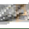 Mexen Rio shower cabin semicircular 80 x 80 cm, stripes, gold + Flat tray, white - 863-080-080-50-20-4110G