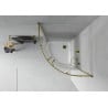 Mexen Rio Semi-Circular Shower Enclosure 90 x 90 cm, White Stripes, Gold + Flat Tray, White - 863-090-090-50-20-4110G