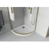 Mexen Rio Semi-Circular Shower Enclosure 90 x 90 cm, White Stripes, Gold + Flat Tray, White - 863-090-090-50-20-4110G