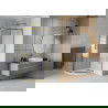 Mexen Rio semi-circular shower cabin 90 x 90 cm, stripes, gold + Flat shower tray, white - 863-090-090-50-20-4110G