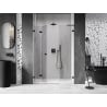 Mexen Lunar-F L folding shower door left 110 cm, transparent, black - 836SL-110-050-70-00-L