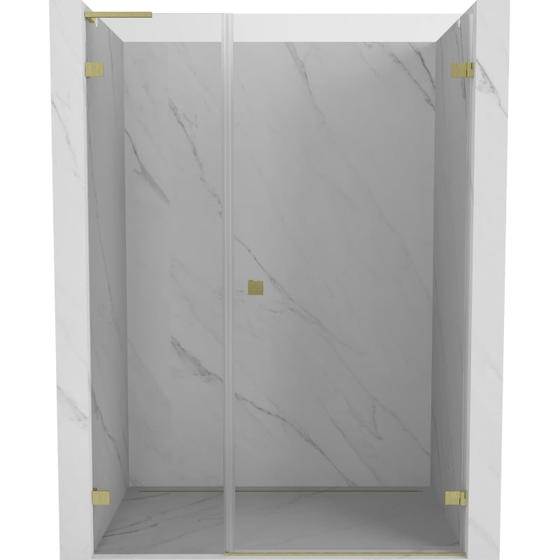 Mexen Lunar-B L Shower Door Right Hinged 120 cm, Transparent, Brushed Gold - 832SL-120-050-55-00-P