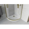 Mexen Rio semi-circular shower cabin 80 x 80 cm, frosted, gold + Flat shower tray, white - 863-080-080-50-30-4110G