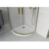 Mexen Rio semi-circular shower cabin 80 x 80 cm, frosted, gold + Flat shower tray, white - 863-080-080-50-30-4110G