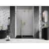 Mexen Lunar-B Right Hinged Shower Door 140 cm, Transparent, Brushed Gold - 832S-140-050-55-00-P