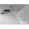 Mexen Rio semi-circular shower cabin 90 x 90 cm, frost, gold + Flat shower tray, white - 863-090-090-50-30-4110G