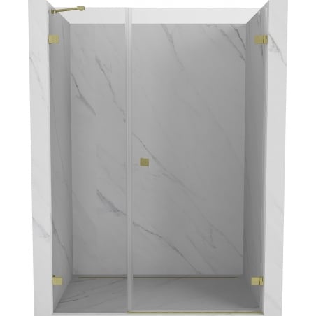 Mexen Lunar-B Right Hinged Shower Door 140 cm, Transparent, Brushed Gold - 832S-140-050-55-00-P