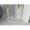 Mexen Rio semi-circular shower cabin 90 x 90 cm, frost, gold + Flat shower tray, white - 863-090-090-50-30-4110G
