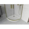 Mexen Rio semi-circular shower cabin 90 x 90 cm, frost, gold + Flat shower tray, white - 863-090-090-50-30-4110G