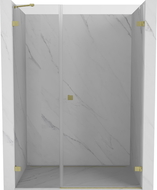 Mexen Lunar-B Right-Hinged Shower Door 145 cm, Transparent, Brushed Gold - 832S-145-050-55-00-P