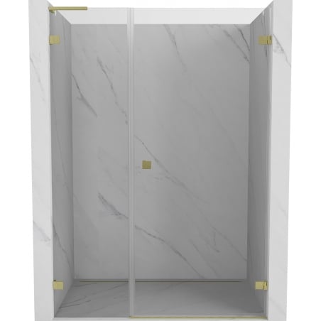 Mexen Lunar-B L right-side hinged shower door 140 cm, transparent, brushed gold - 832SL-140-050-55-00-P