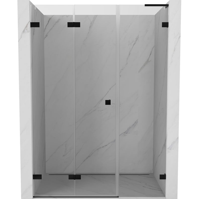 Mexen Lunar-F L folding shower door left 120 cm, transparent, black - 836SL-120-050-70-00-L