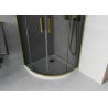 Mexen Rio semi-circular shower enclosure 80 x 80 cm, graphite, gold + Flat tray, white - 863-080-080-50-40-4110G