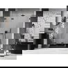 Mexen Lunar-F L folding shower doors left 130 cm, transparent, black - 836SL-130-050-70-00-L