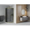 Mexen Rio semi-circular shower enclosure 80 x 80 cm, graphite, gold + Flat tray, white - 863-080-080-50-40-4110G