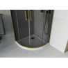 Mexen Rio semi-circular shower cabin 90 x 90 cm, graphite, gold + Flat tray, white - 863-090-090-50-40-4110G