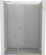 Mexen Lunar-B L right hinged shower door 150 cm, transparent, brushed gold - 832SL-150-050-55-00-P