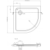 Mexen Rio semi-circular shower cabin 80 x 80 cm, transparent, gold + Flat tray, black - 863-080-080-50-00-4170G