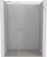 Mexen Lunar-B Right Hinged Shower Door 150 cm, Transparent, Brushed Gold - 832S-150-050-55-00-P