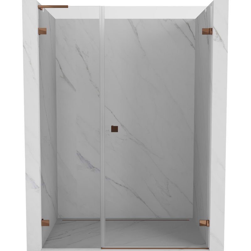 Mexen Lunar-B L shower door hinged right 120 cm, transparent, rose gold - 832SL-120-050-60-00-P