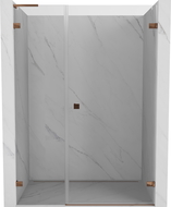 Mexen Lunar-B L shower door hinged right 120 cm, transparent, rose gold - 832SL-120-050-60-00-P