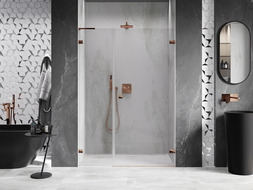 Mexen Lunar-B L shower door hinged right 120 cm, transparent, rose gold - 832SL-120-050-60-00-P