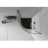 Mexen Rio semicircular shower enclosure 80 x 80 cm, transparent, gold + Flat tray, black - 863-080-080-50-00-4170G