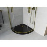 Mexen Rio semi-circular shower cabin 80 x 80 cm, transparent, gold + Flat tray, black - 863-080-080-50-00-4170G