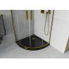Mexen Rio corner shower cabin 90 x 90 cm, transparent, gold + Flat shower tray, black - 863-090-090-50-00-4170G