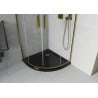 Mexen Rio semi-circular shower enclosure 90 x 90 cm, transparent, gold + Flat tray, black - 863-090-090-50-00-4170G