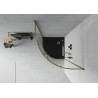 Mexen Rio corner shower cabin 90 x 90 cm, transparent, gold + Flat shower tray, black - 863-090-090-50-00-4170G
