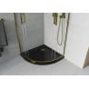 Mexen Rio semi-circular shower enclosure 90 x 90 cm, transparent, gold + Flat tray, black - 863-090-090-50-00-4170G