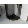 Mexen Rio Semi-Circular Shower Cabin 80 x 80 cm, Graphite, Gold + Flat Tray, Black - 863-080-080-50-40-4170G