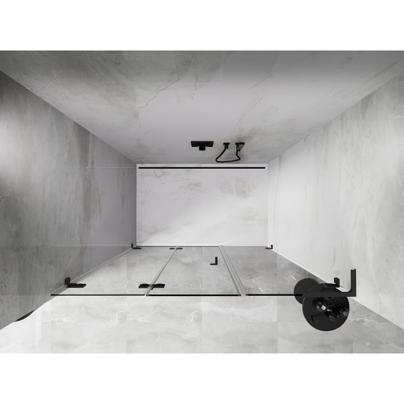 Mexen Lunar-F L Folding Shower Door Left 115 cm, Clear, Gun Metal - 836SL-115-050-95-00-L