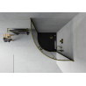 Mexen Rio semi-circular shower cabin 90 x 90 cm, graphite, gold + Flat shower tray, black - 863-090-090-50-40-4170G